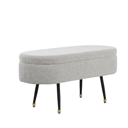 Harvey - Contemporary Storage Bench - Black / Light Gray - The Sleep Loft - Online Mattress Showroom NYC