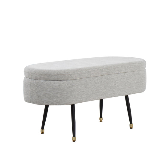 Harvey - Contemporary Storage Bench - Black / Light Gray - The Sleep Loft - Online Mattress Showroom NYC