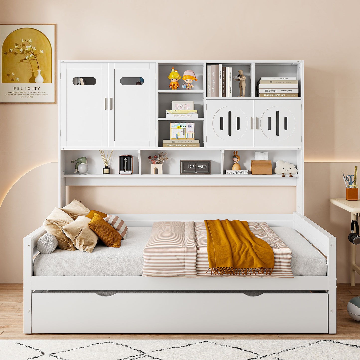 Daybed With All-In-One Cabinet And Shelf - The Sleep Loft - Online Mattress Showroom NYC