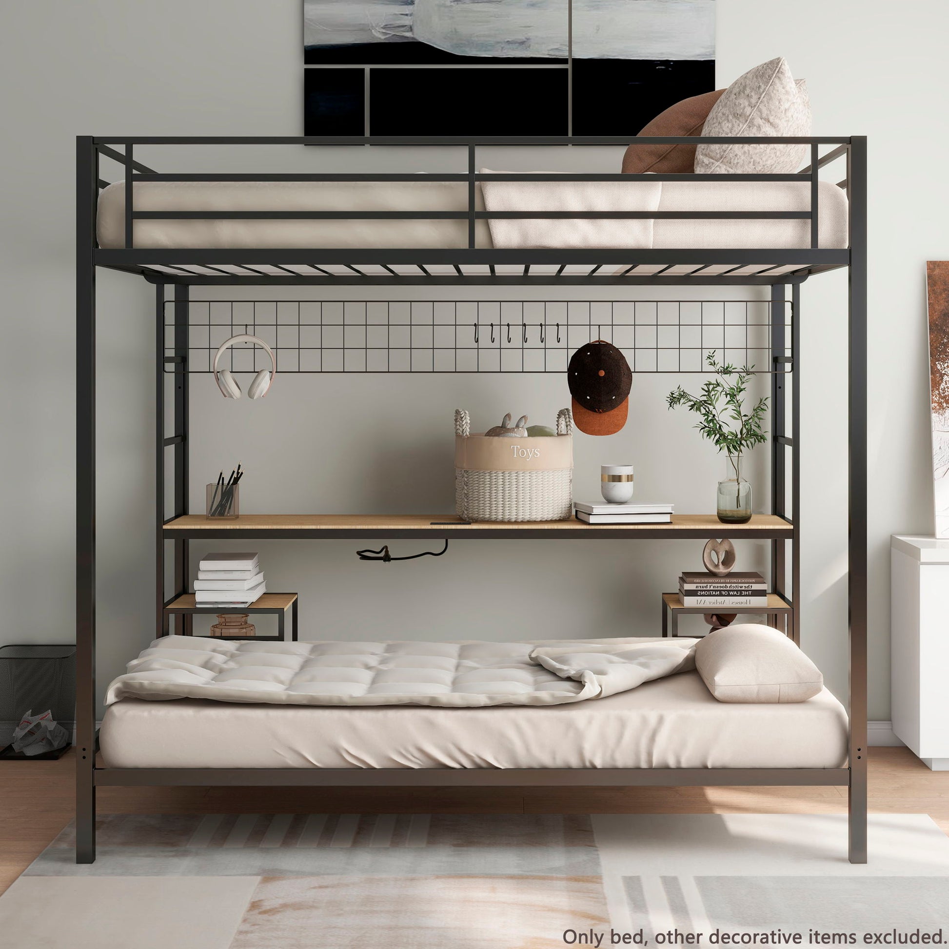 Ethan - Bunk Bed With Desk, Charging Station, Storage Shelves - The Sleep Loft - Online Mattress Showroom NYC