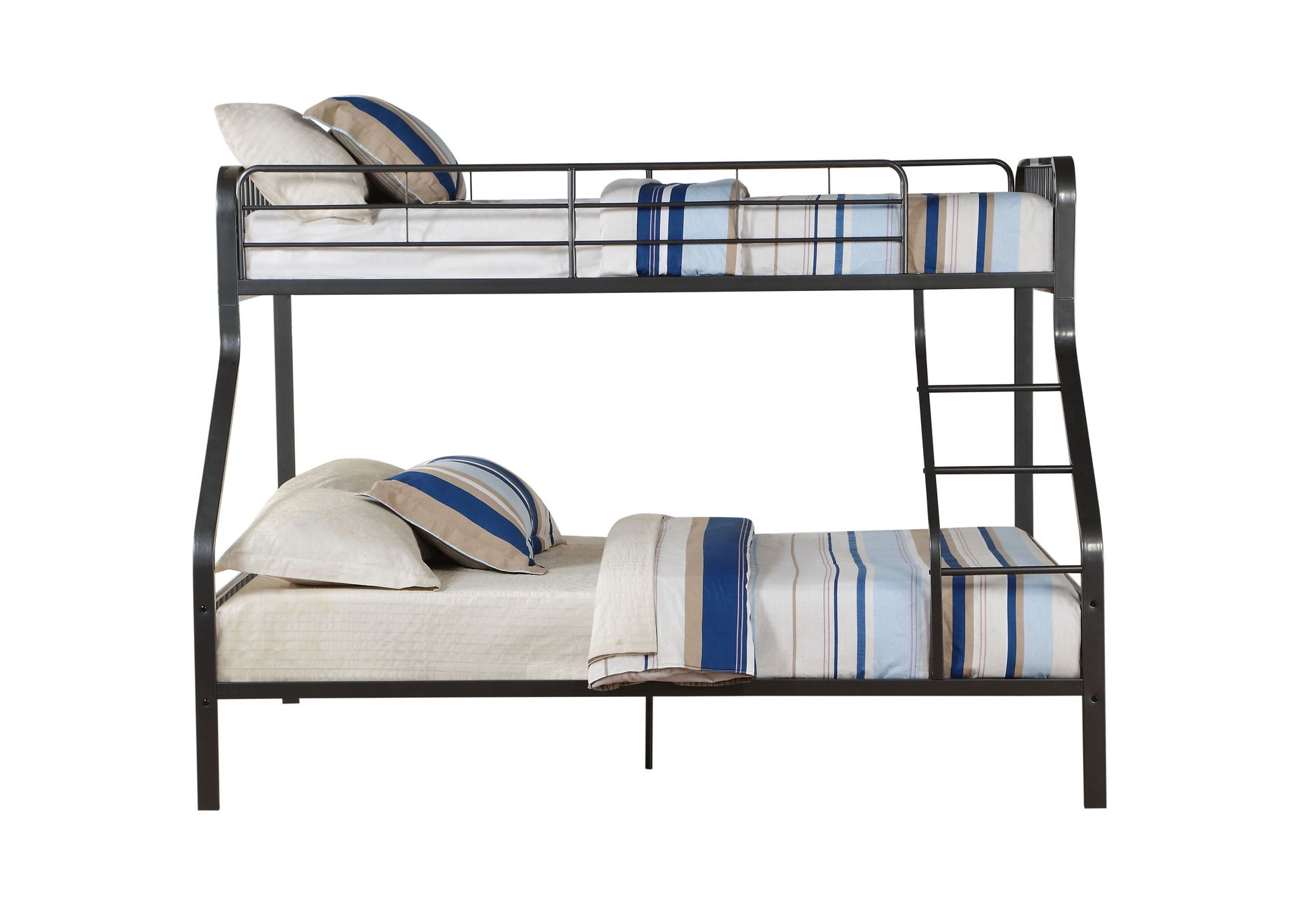 Caius - Twin Long Queen Bunk Bed - Gun - The Sleep Loft - Online Mattress Showroom NYC