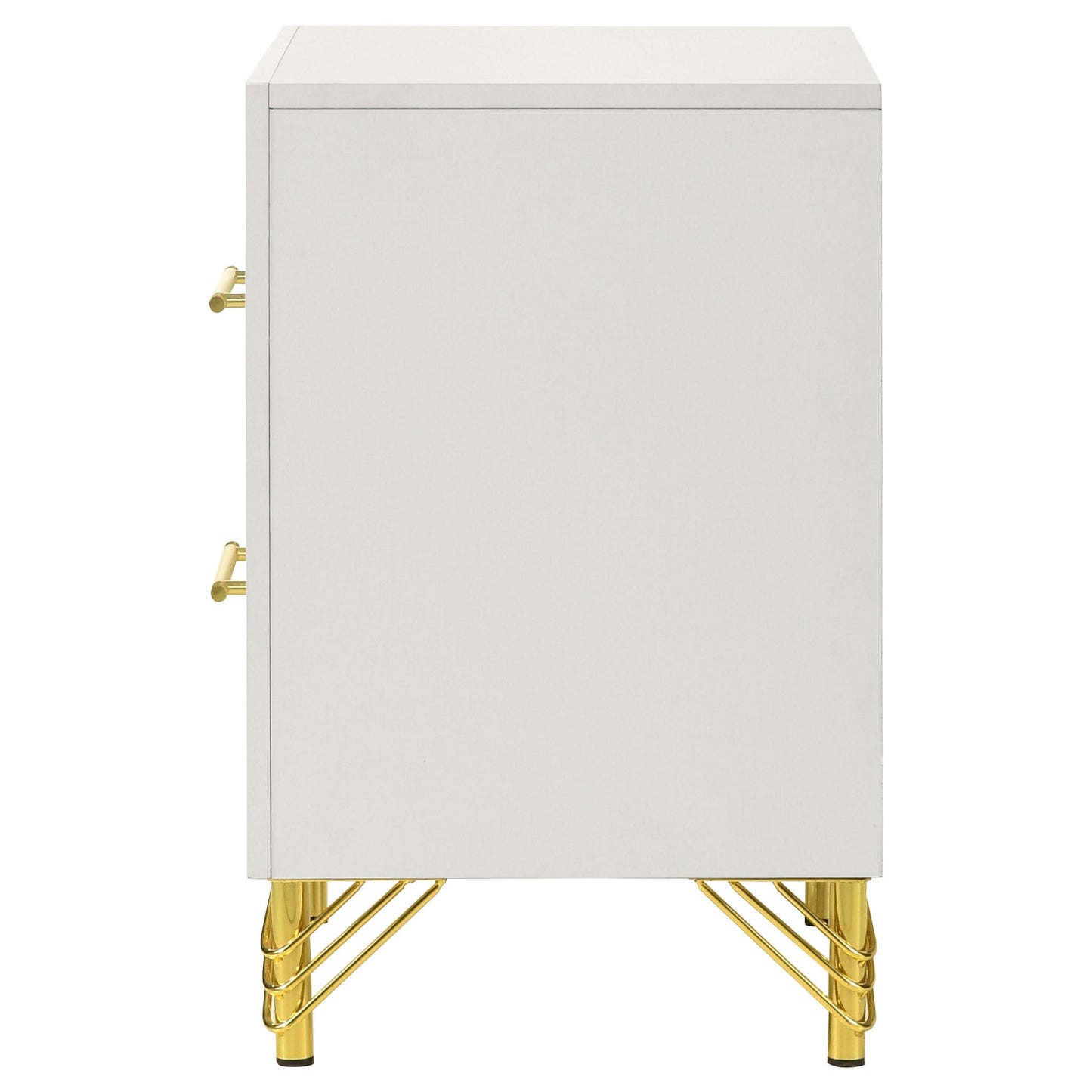 Chesney - 2 Drawer Nightstand With Trim, Bedroom Side Table - White - The Sleep Loft - Online Mattress Showroom NYC