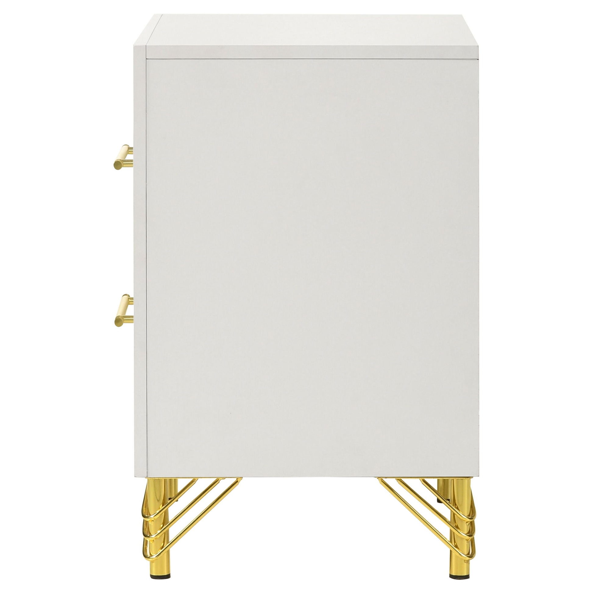 Chesney - 2 Drawer Nightstand With Trim, Bedroom Side Table - White - The Sleep Loft - Online Mattress Showroom NYC