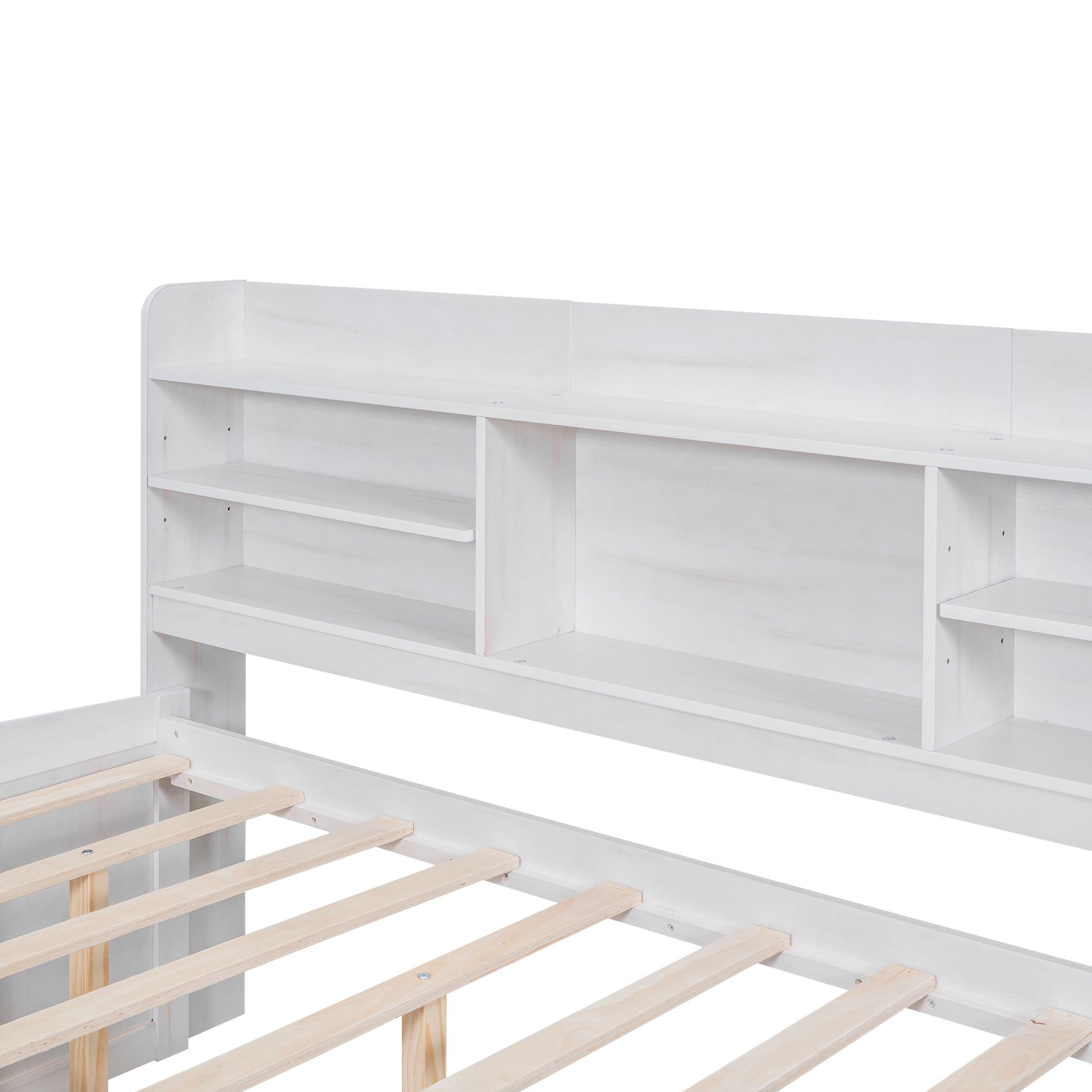 Captain Bed With Built In Bookshelves, 3 Storage Drawers, And Trundle - The Sleep Loft - Online Mattress Showroom NYC