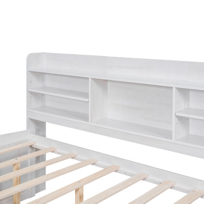 Captain Bed With Built In Bookshelves, 3 Storage Drawers, And Trundle - The Sleep Loft - Online Mattress Showroom NYC