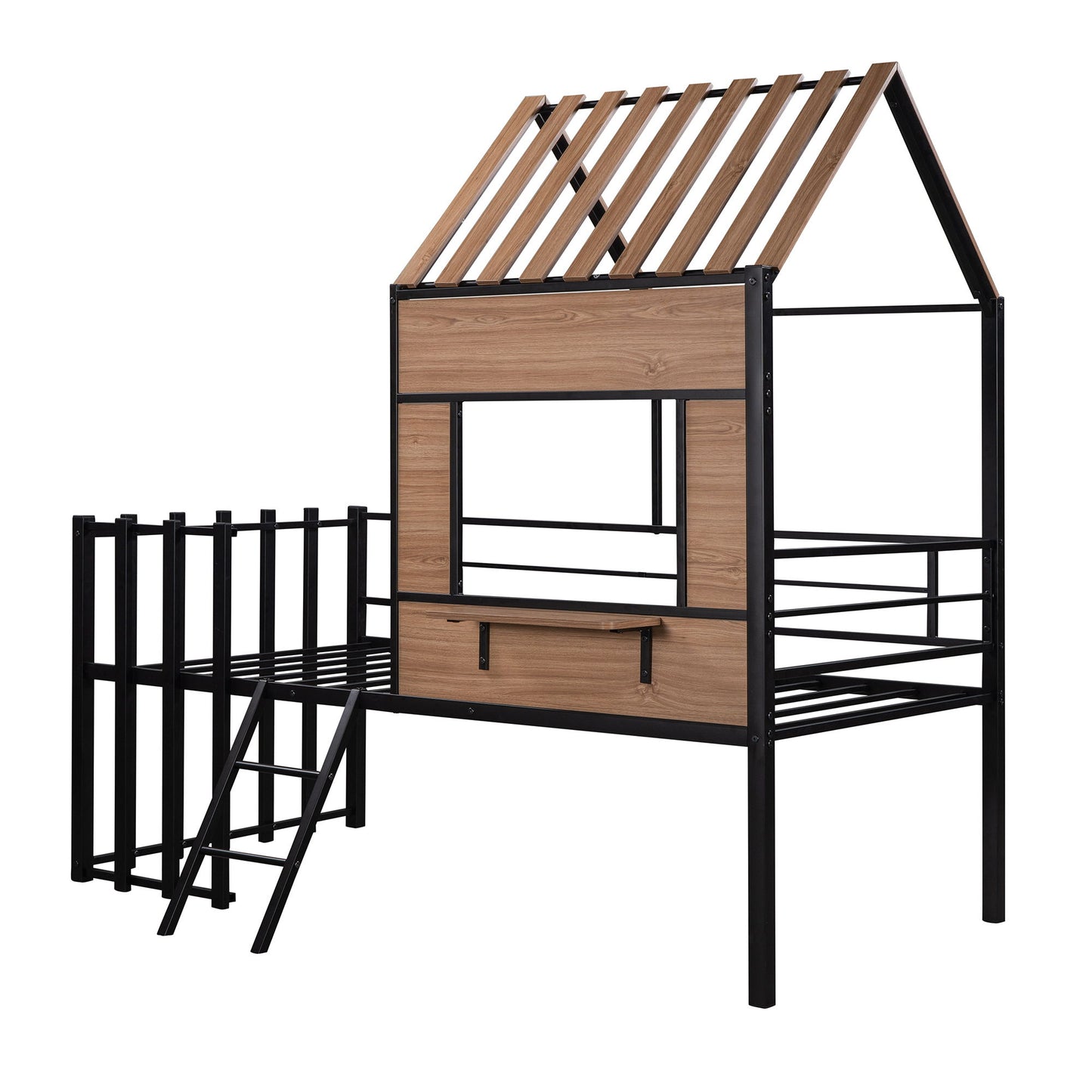 Loft Bed With Roof, Window, Guardrail, Ladder - The Sleep Loft - Online Mattress Showroom NYC