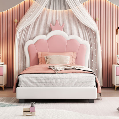 Upholstered Princess Platform Bed With Crown Headboard - The Sleep Loft - Online Mattress Showroom NYC