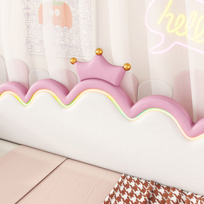 Extending Daybed With LED Lights, Modern Upholstered Princess Daybed With Crown Headboard - The Sleep Loft - Online Mattress Showroom NYC