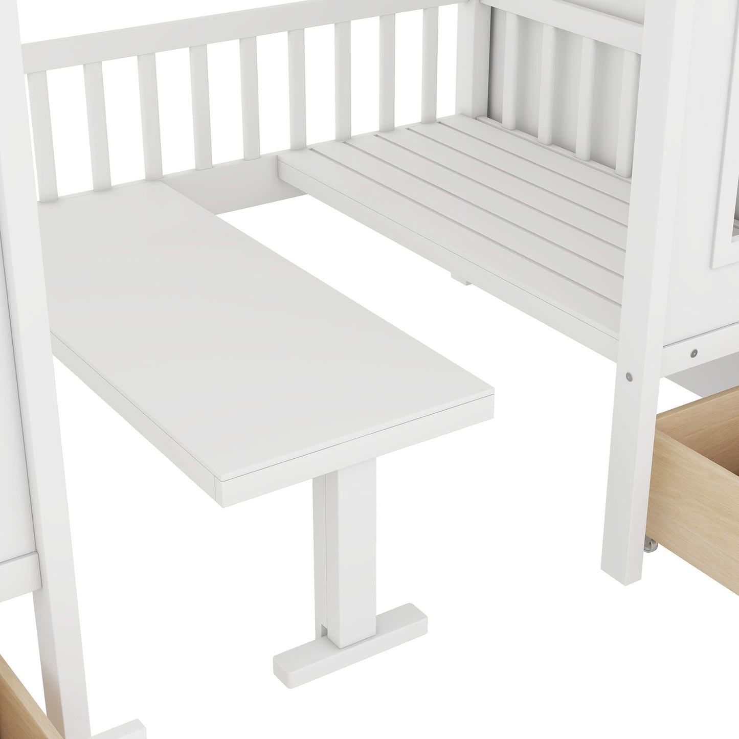 Twin Over Twin Bunk Bed With Changeable Table, Bunk Bed Turn Into Upper Bed And Down Desk - The Sleep Loft - Online Mattress Showroom NYC