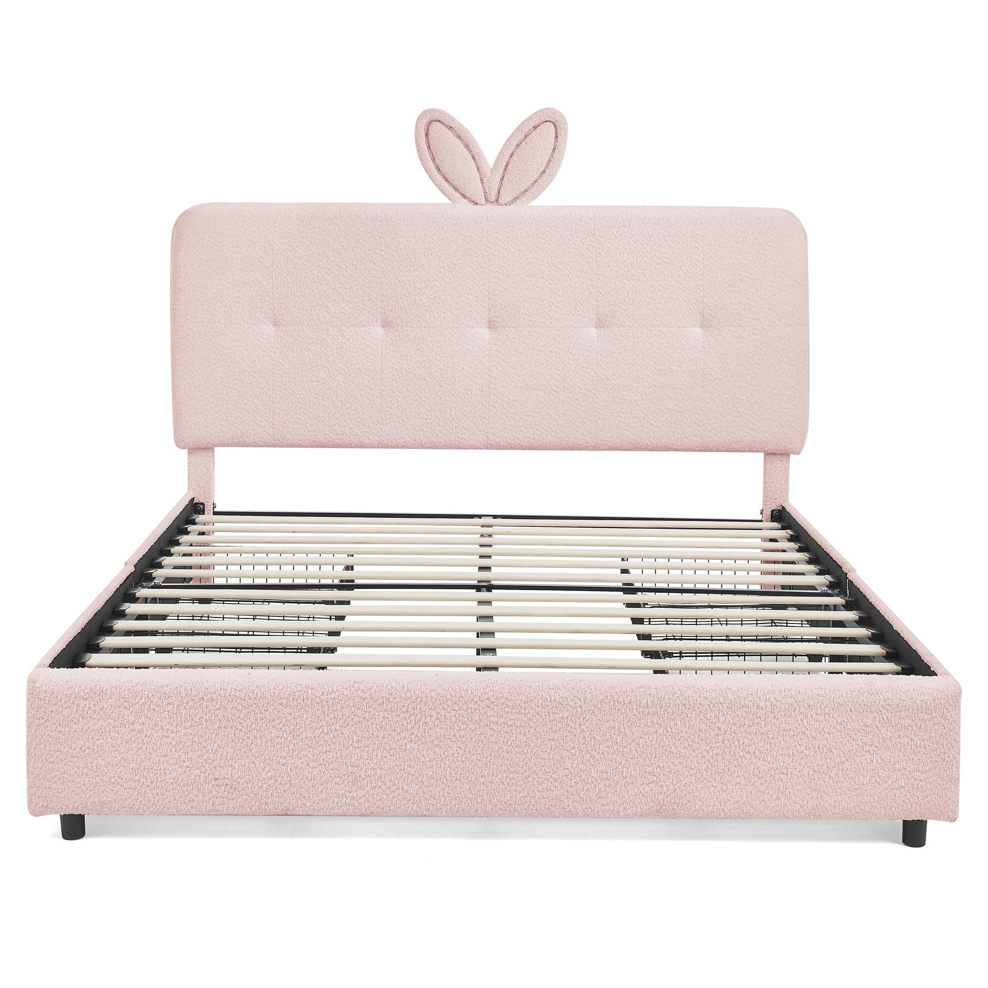 Upholstered Bed With Oversized Rabbit Ear Headboard, LED Lights & 4 Storage Drawers - The Sleep Loft - Online Mattress Showroom NYC