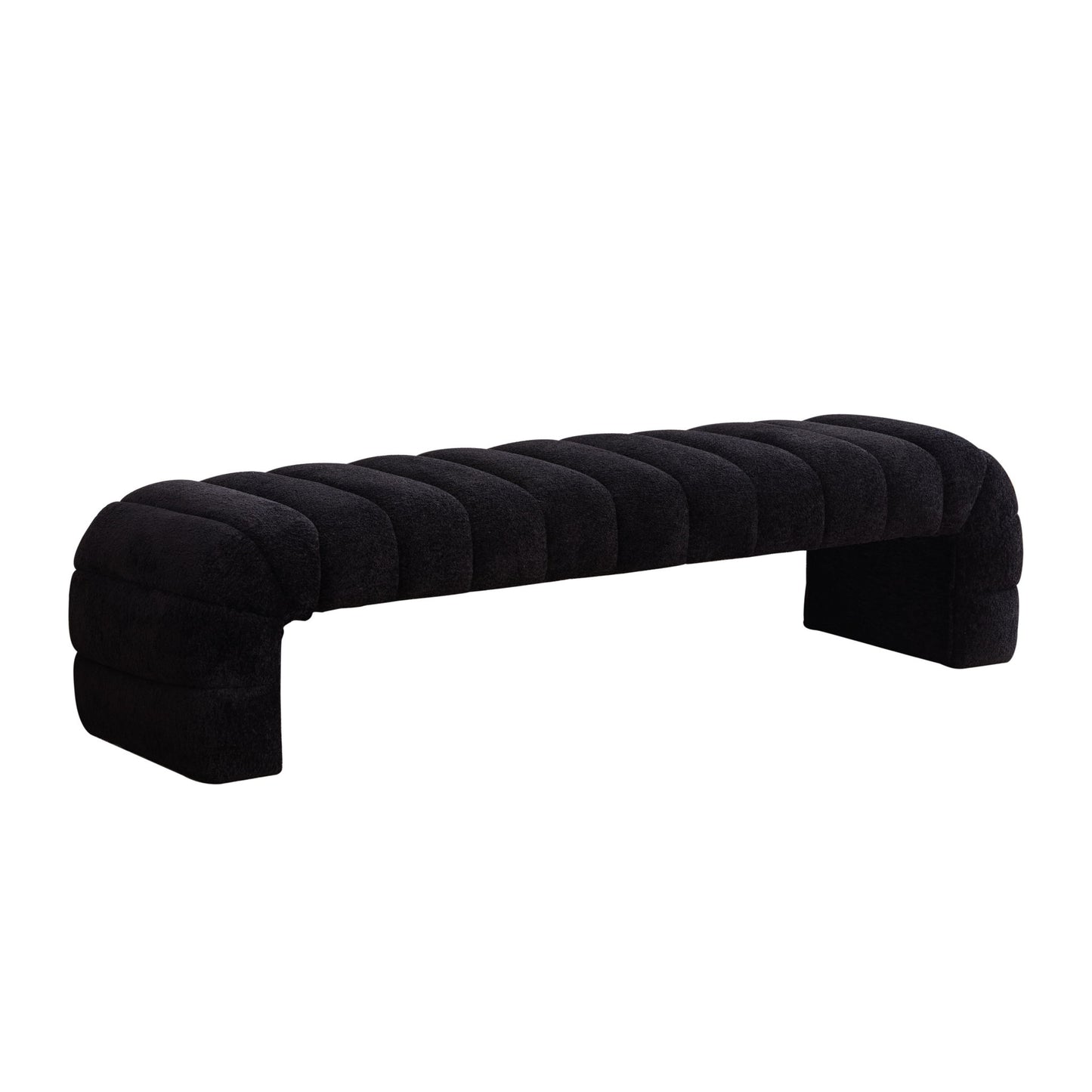 Modern Upholstered Armless Bed Bench With Channel Tufted Design - The Sleep Loft - Online Mattress Showroom NYC