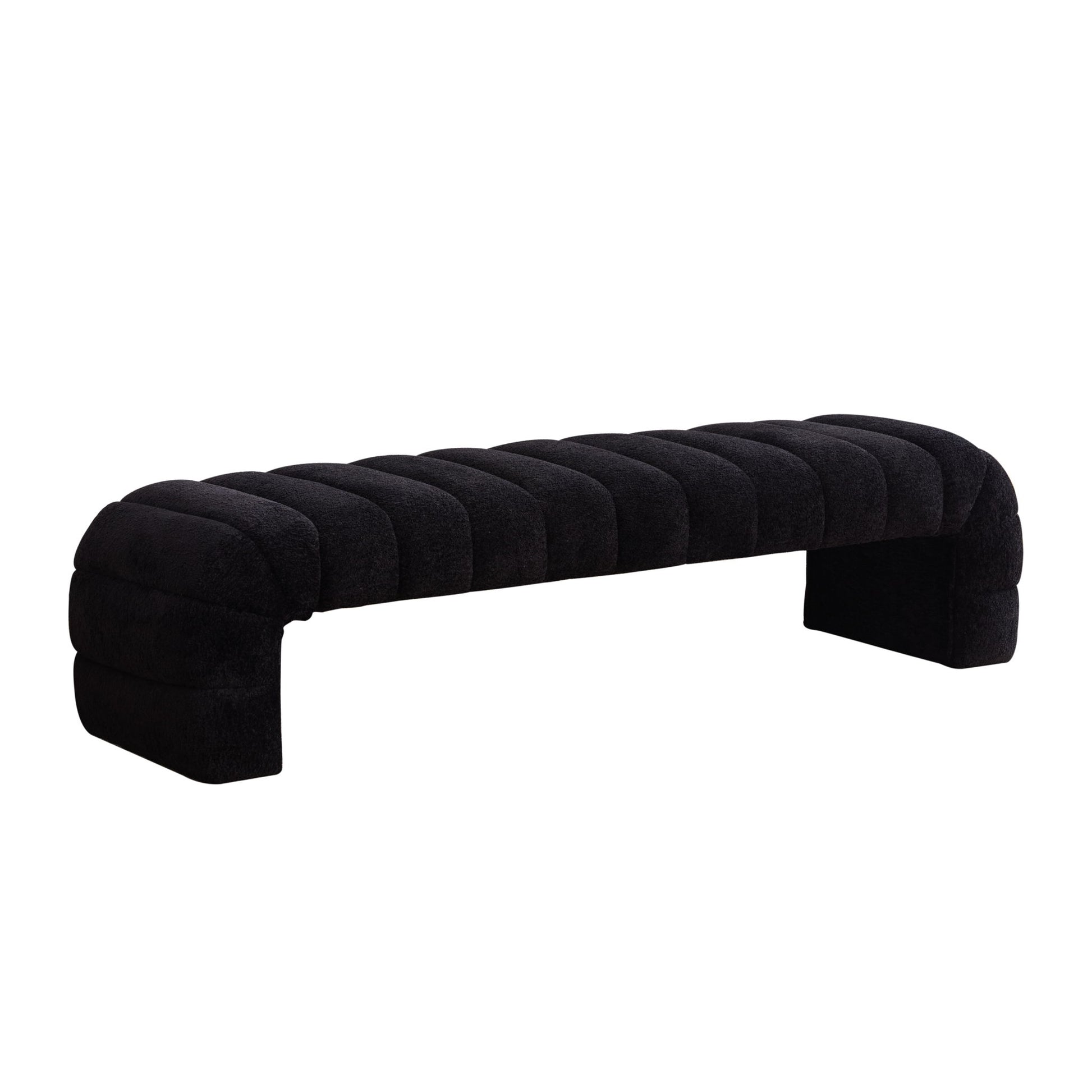 Modern Upholstered Armless Bed Bench With Channel Tufted Design - The Sleep Loft - Online Mattress Showroom NYC