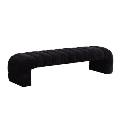 Modern Upholstered Armless Bed Bench With Channel Tufted Design - The Sleep Loft - Online Mattress Showroom NYC