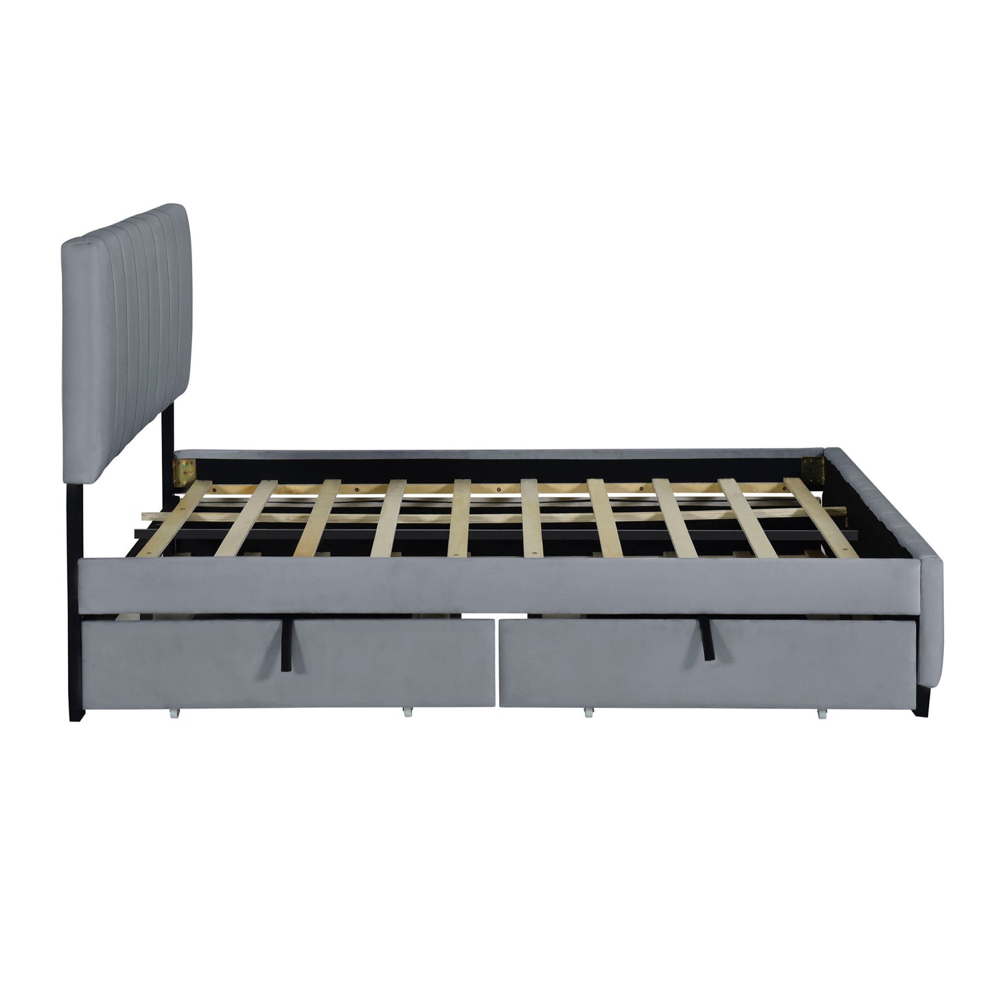 Platform UpholsteredBed With 2 Drawers And Twin Long Trundle - The Sleep Loft - Online Mattress Showroom NYC
