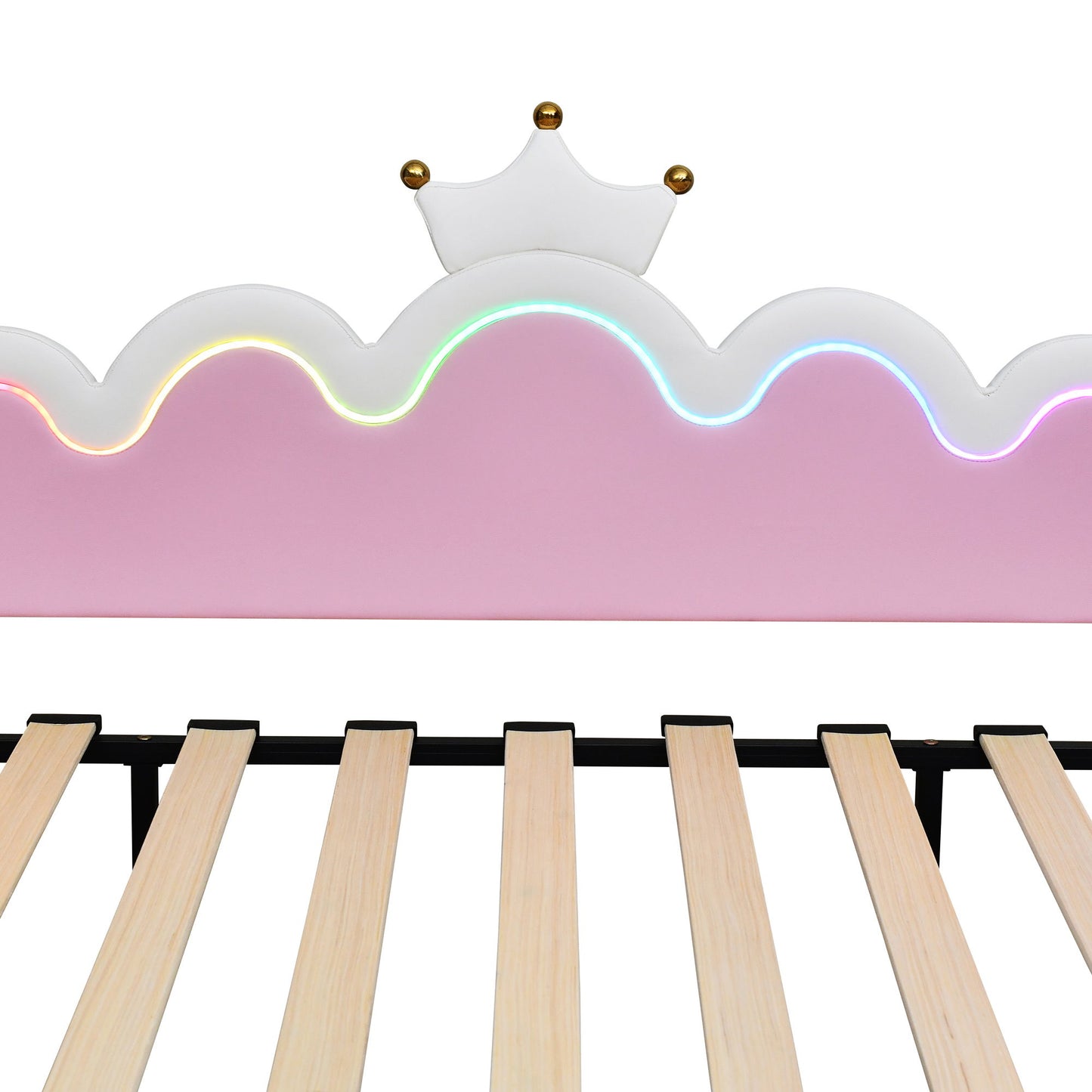 Extending Daybed With LED Lights, Modern Upholstered Princess Daybed With Crown Headboard - The Sleep Loft - Online Mattress Showroom NYC