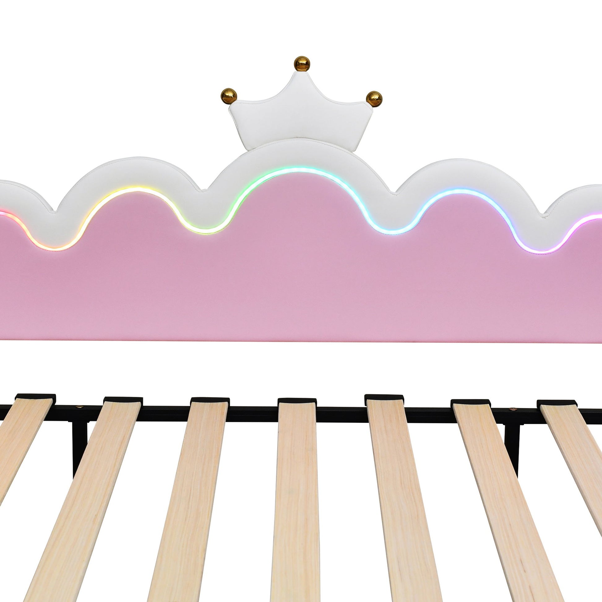 Extending Daybed With LED Lights, Modern Upholstered Princess Daybed With Crown Headboard - The Sleep Loft - Online Mattress Showroom NYC