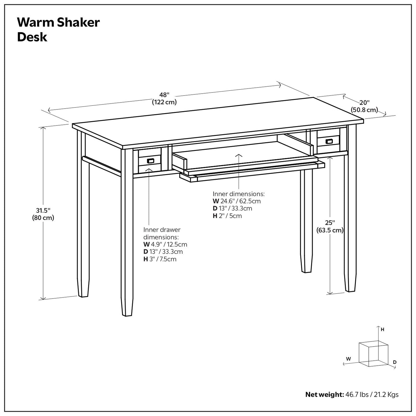 Warm Shaker - Handcrafted Desk - The Sleep Loft - Online Mattress Showroom NYC