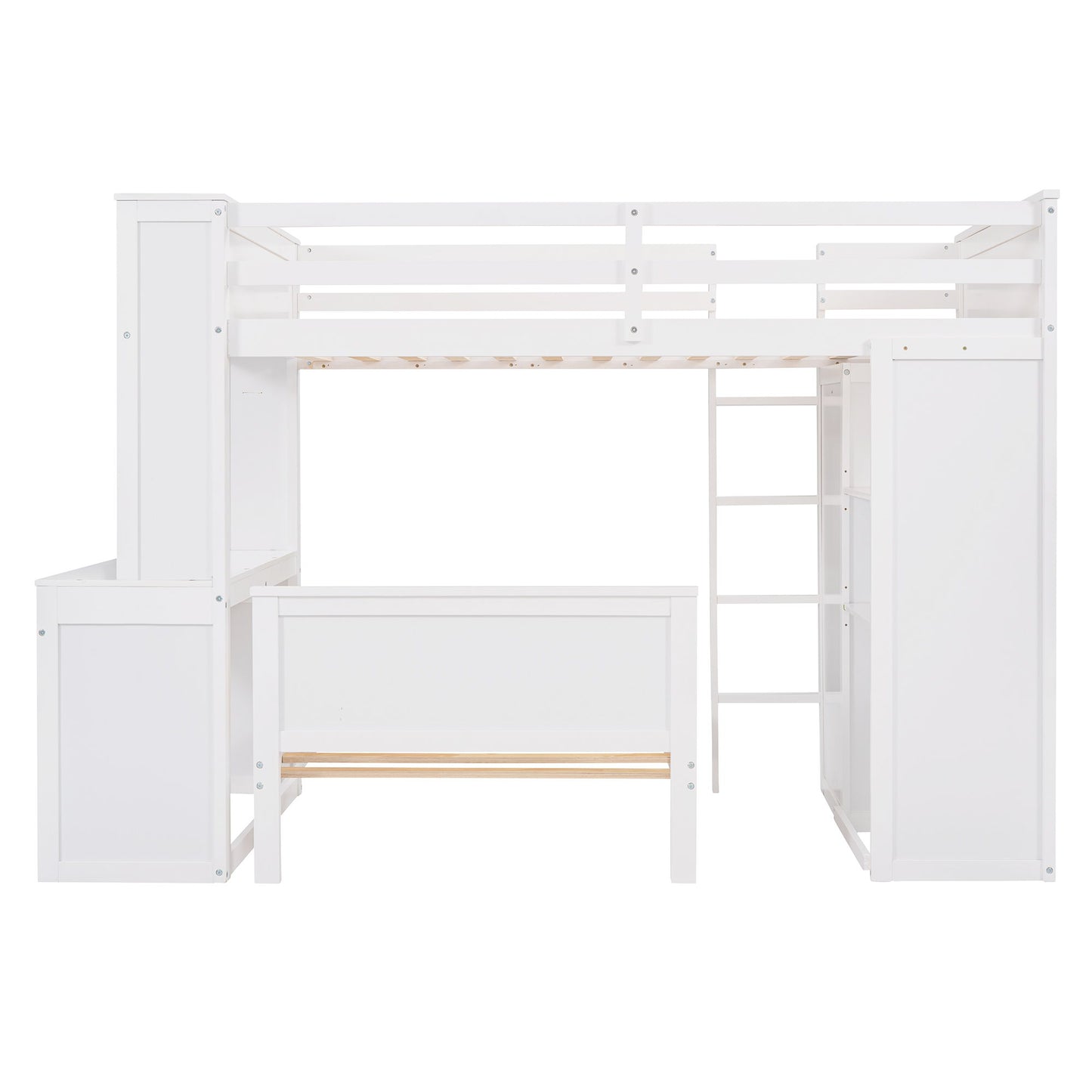 Loft Bed With A Stand Alone Bed, Shelves, Desk, And Wardrobe - The Sleep Loft - Online Mattress Showroom NYC