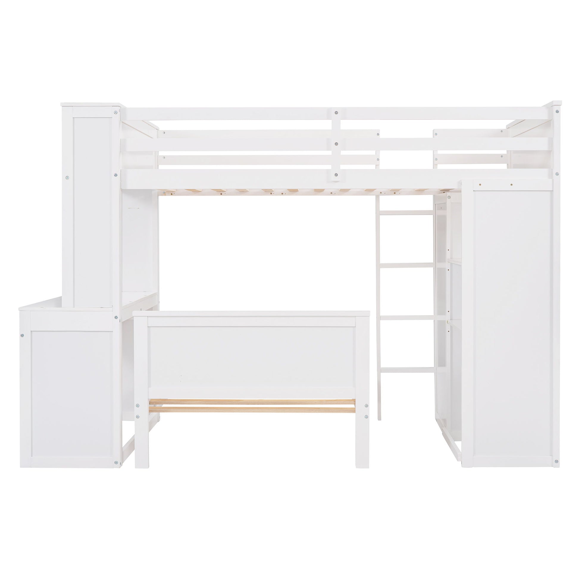 Loft Bed With A Stand Alone Bed, Shelves, Desk, And Wardrobe - The Sleep Loft - Online Mattress Showroom NYC