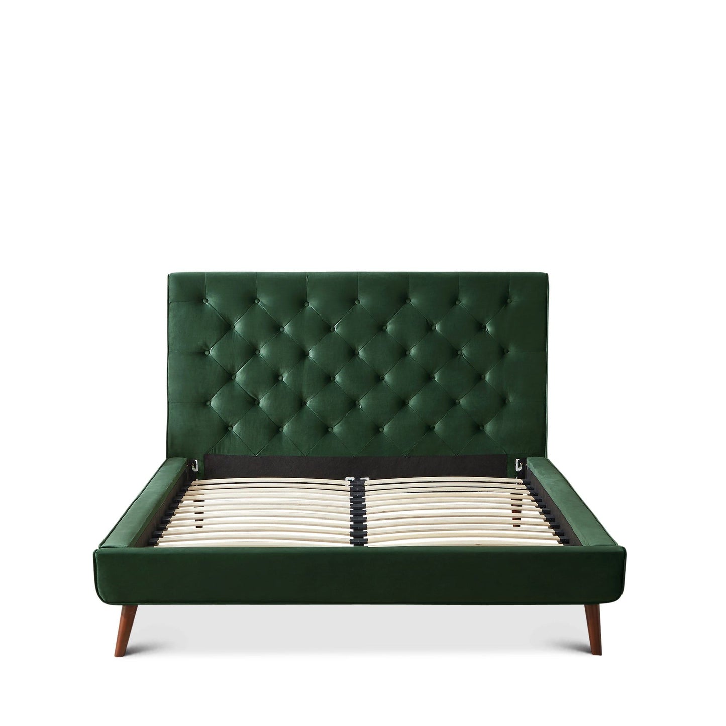 Dillon - Mid-Century Modern Velvet Platform Bed - The Sleep Loft - Online Mattress Showroom NYC