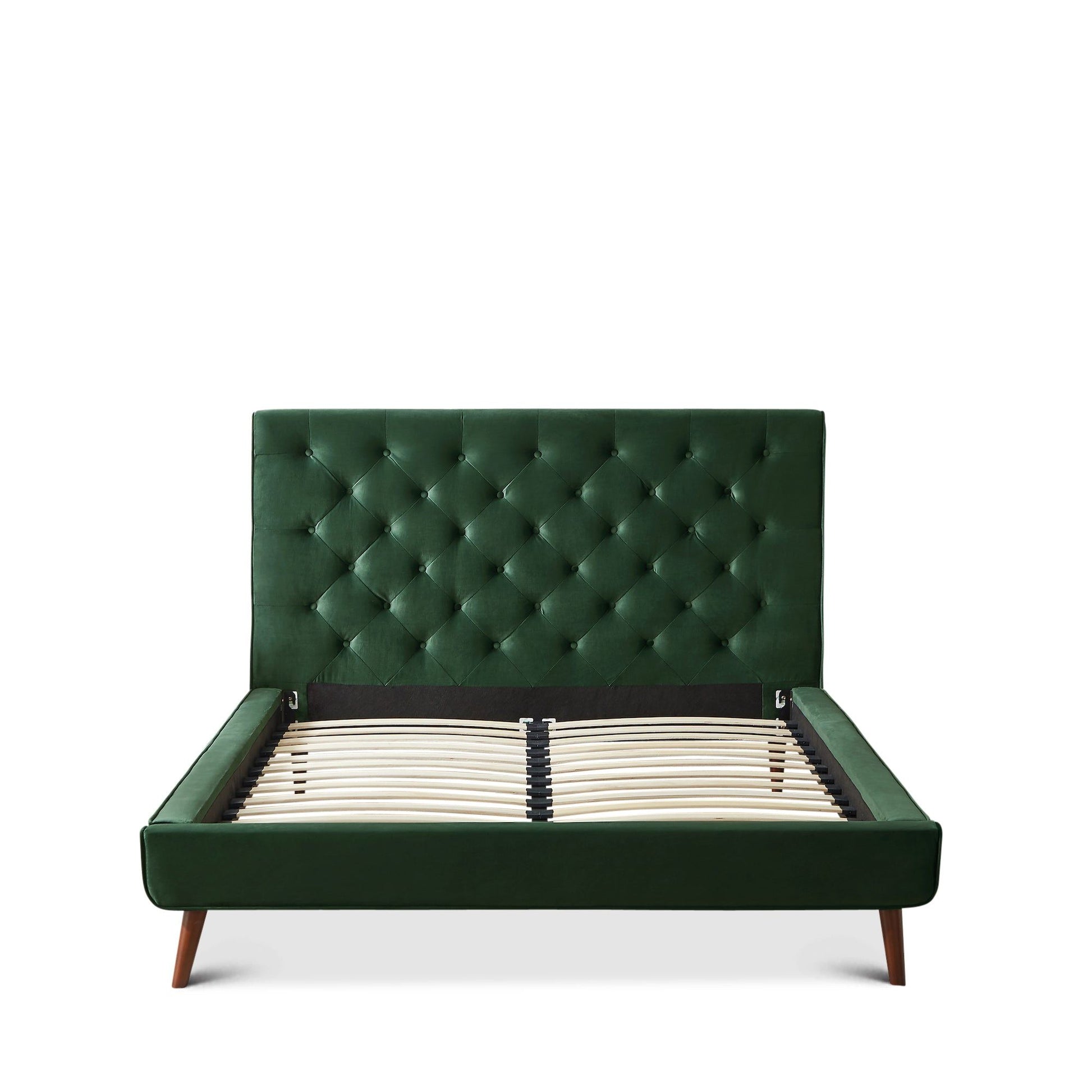 Dillon - Mid-Century Modern Velvet Platform Bed - The Sleep Loft - Online Mattress Showroom NYC