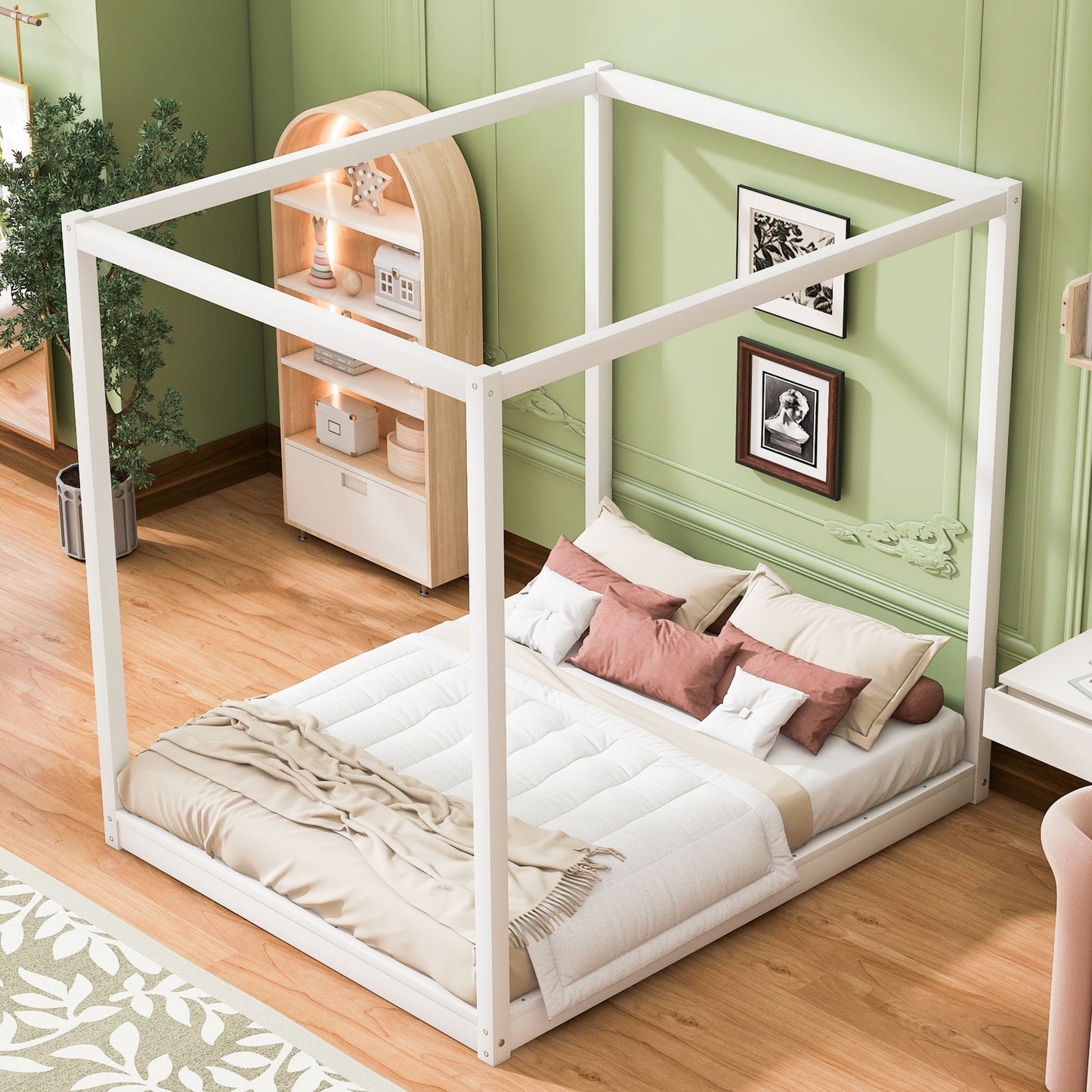 Wood Canopy Platform Bed With Support Legs And Airflow Slats - The Sleep Loft - Online Mattress Showroom NYC