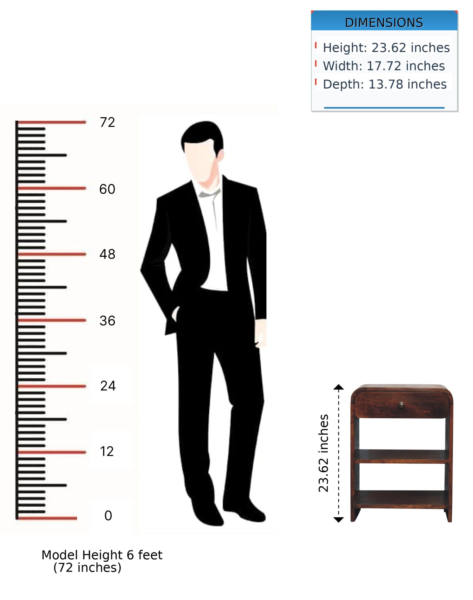 Aspen - Open Bedside Table - Dark Brown - The Sleep Loft - Online Mattress Showroom NYC