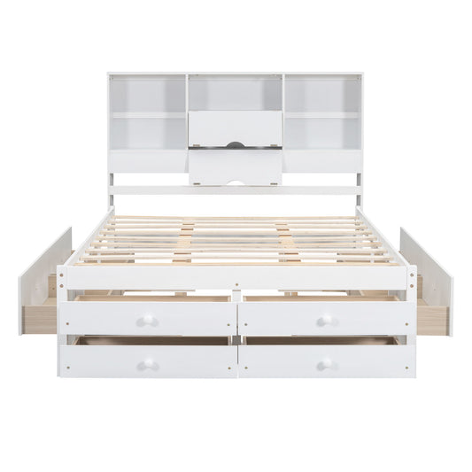Platform Bed With Storage Headboard And 8 Drawers - The Sleep Loft - Online Mattress Showroom NYC