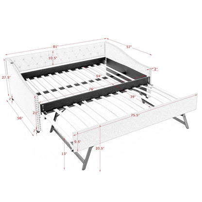 Upholstered Daybed With USB Charging & Pull Out Bed - The Sleep Loft - Online Mattress Showroom NYC
