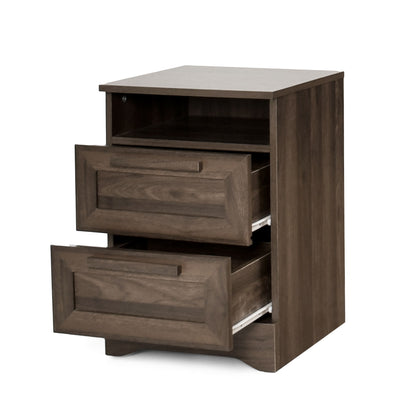 Broxon - Rustic Drawer Nightstand - The Sleep Loft - Online Mattress Showroom NYC