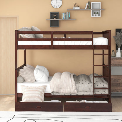 Bunk Bed With Ladders And 2 Storage Drawers - The Sleep Loft - Online Mattress Showroom NYC