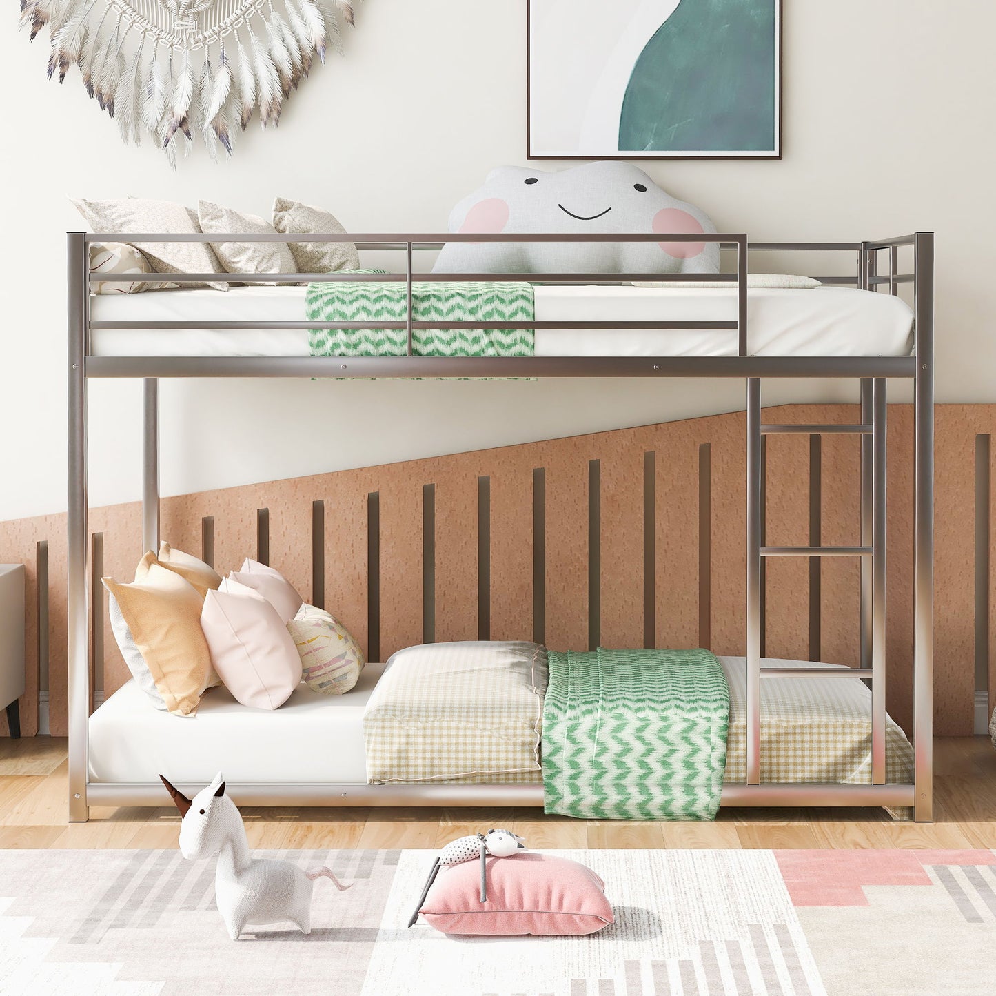 Metal Bunk Bed, Low Bunk Bed With Ladder - The Sleep Loft - Online Mattress Showroom NYC