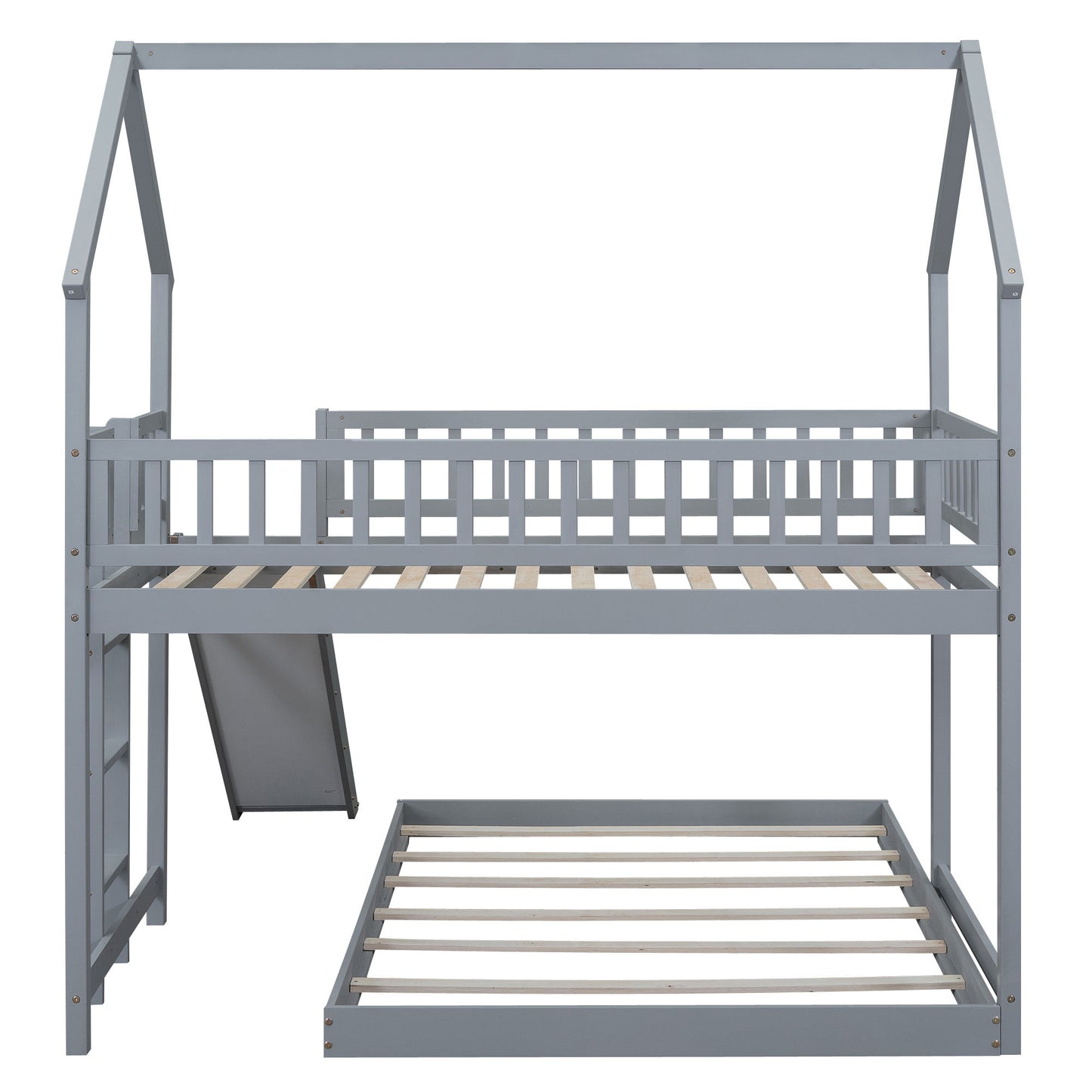 House Bunk Bed With Slide And Built In Ladder - The Sleep Loft - Online Mattress Showroom NYC