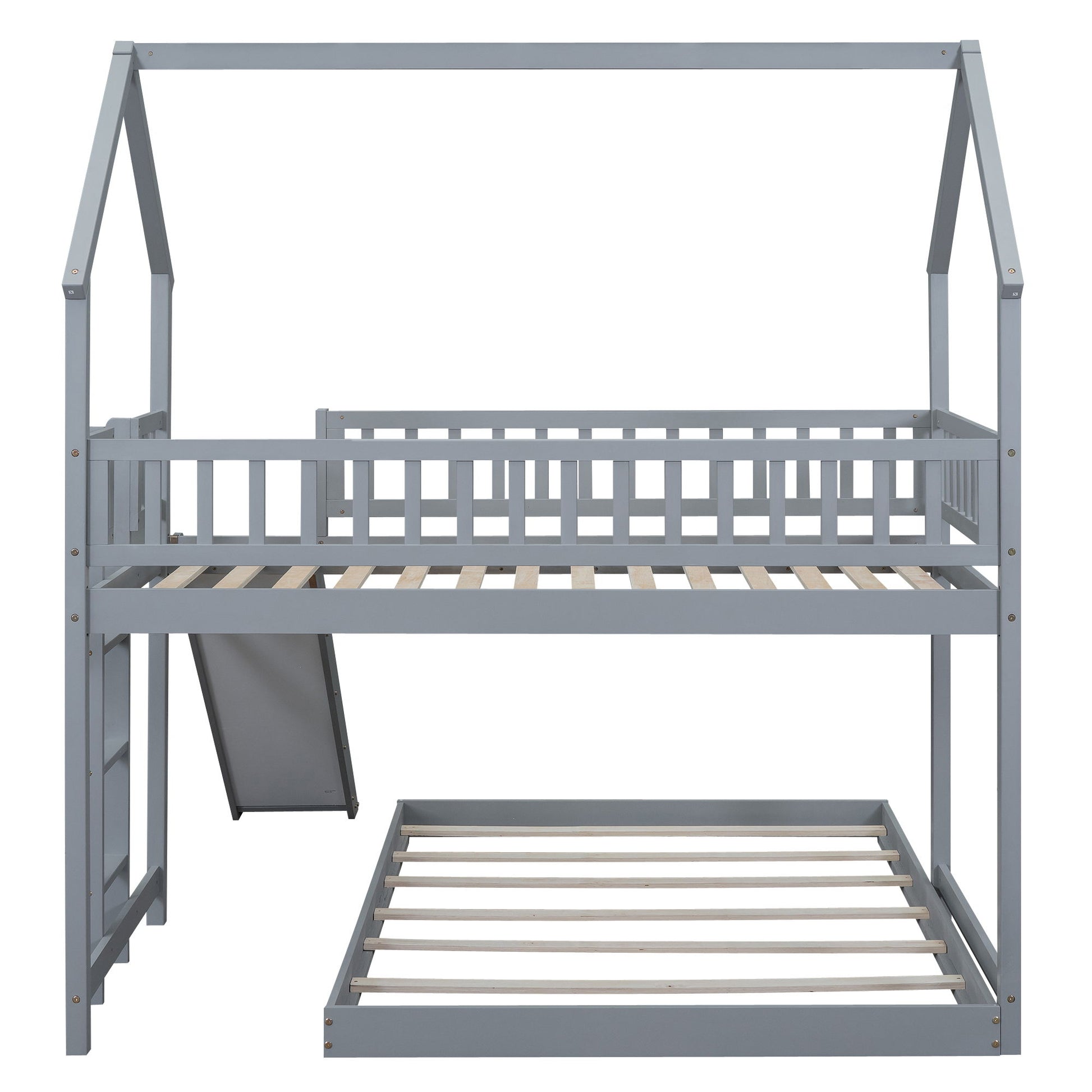 House Bunk Bed With Slide And Built In Ladder - The Sleep Loft - Online Mattress Showroom NYC