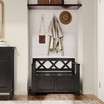 Amherst - Small Transitional Entryway Storage Bench - The Sleep Loft - Online Mattress Showroom NYC