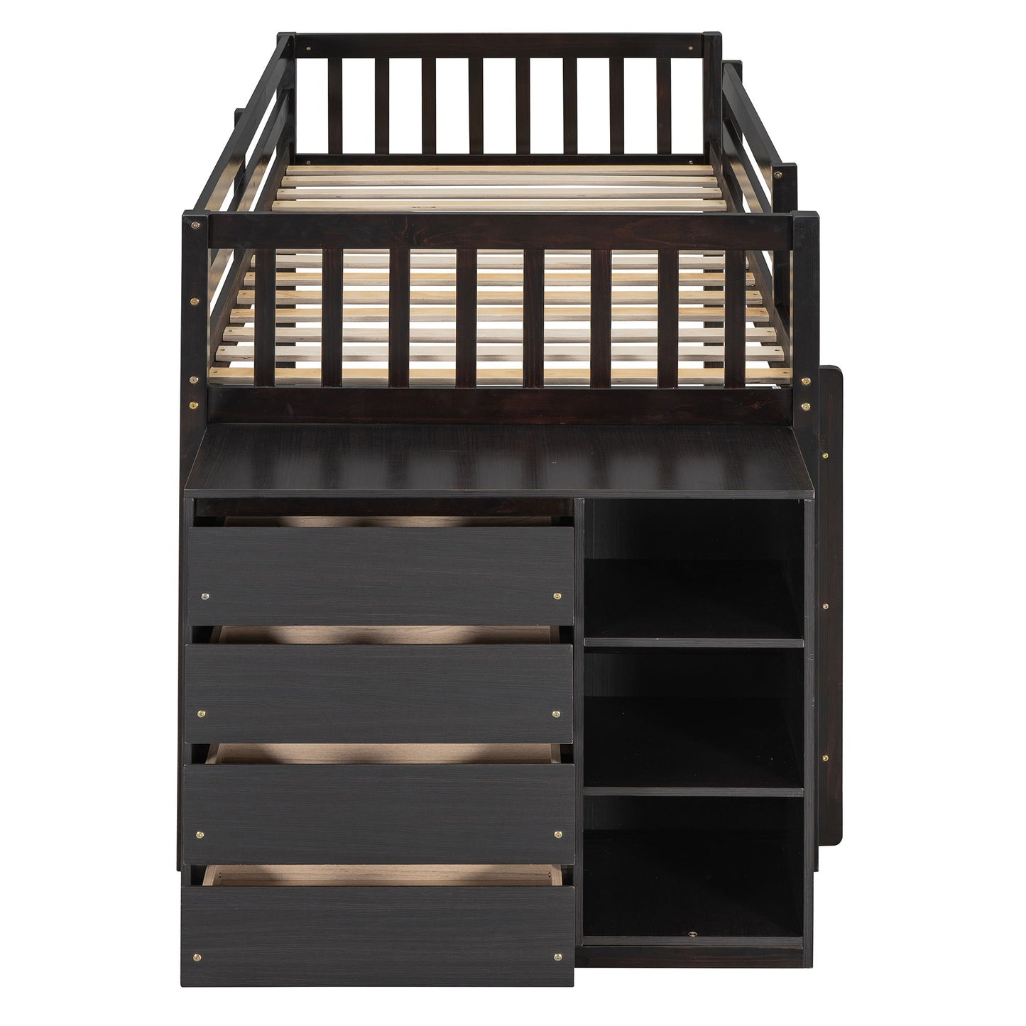 Bunk Bed With 4 Drawers And 3 Shelves - The Sleep Loft - Online Mattress Showroom NYC