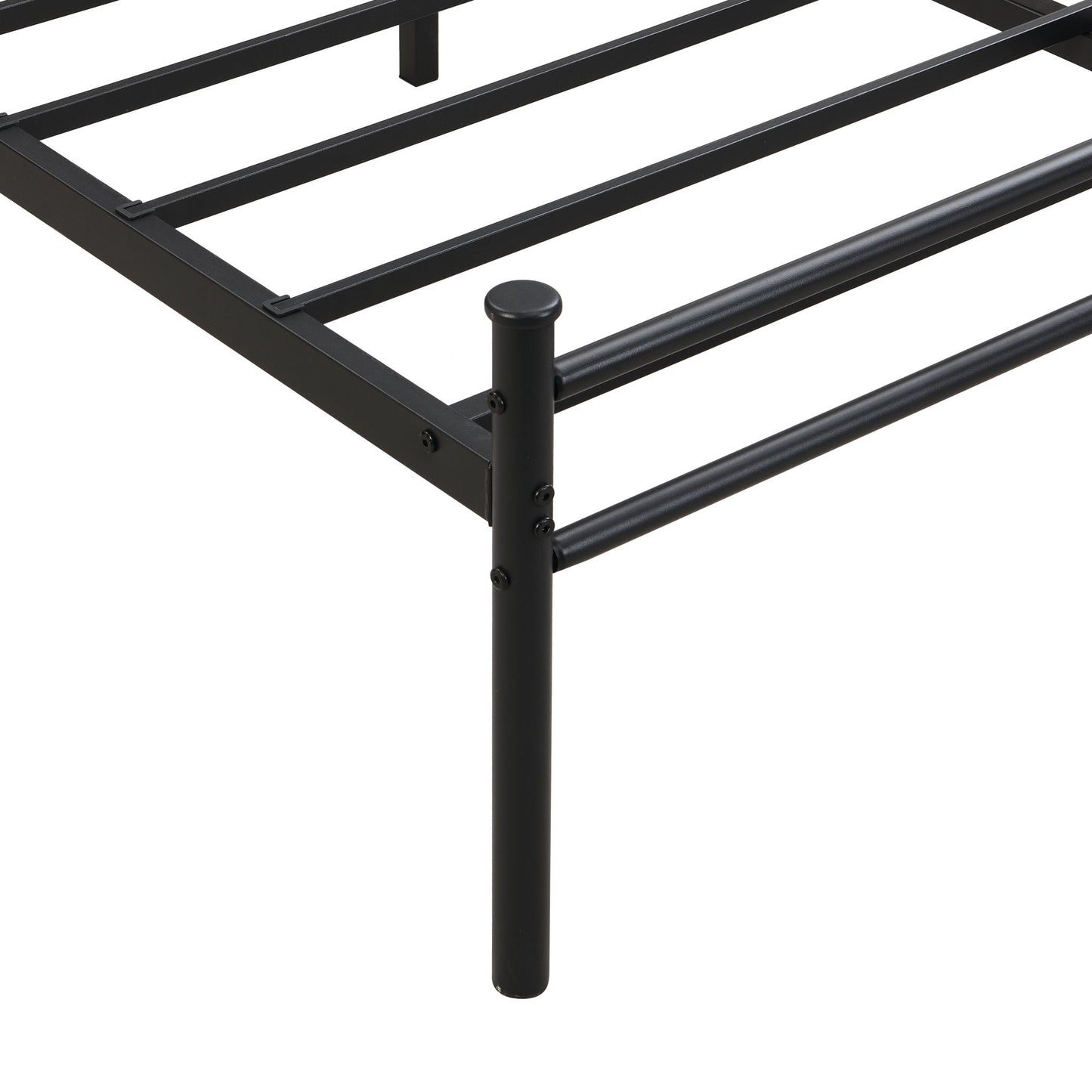 Modern Metal Bedframe With Headboard, Durable Steel Structure
