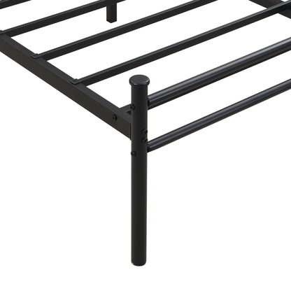 Modern Metal Bedframe With Headboard, Durable Steel Structure