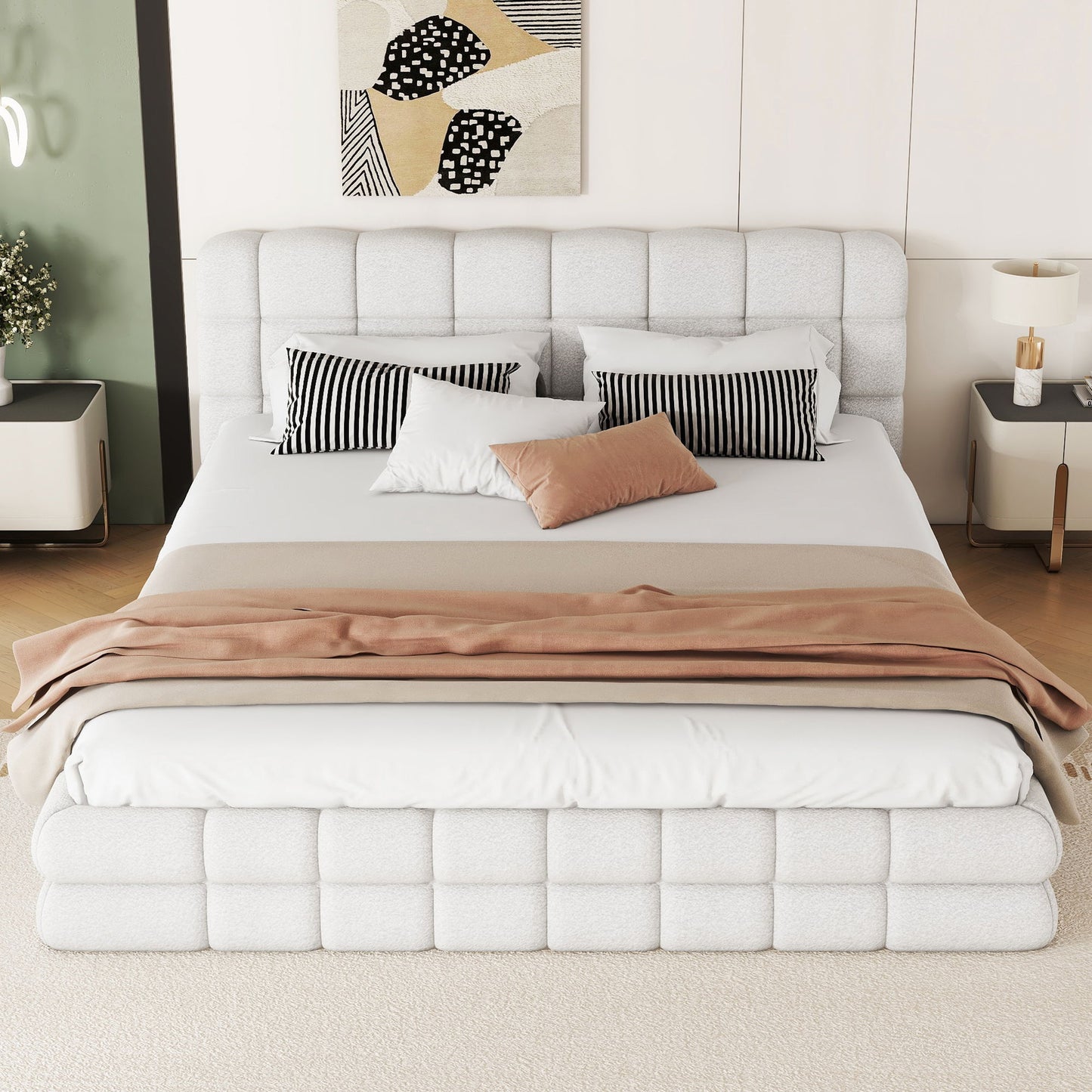 Upholstered Platform Bed With Headboard - The Sleep Loft - Online Mattress Showroom NYC