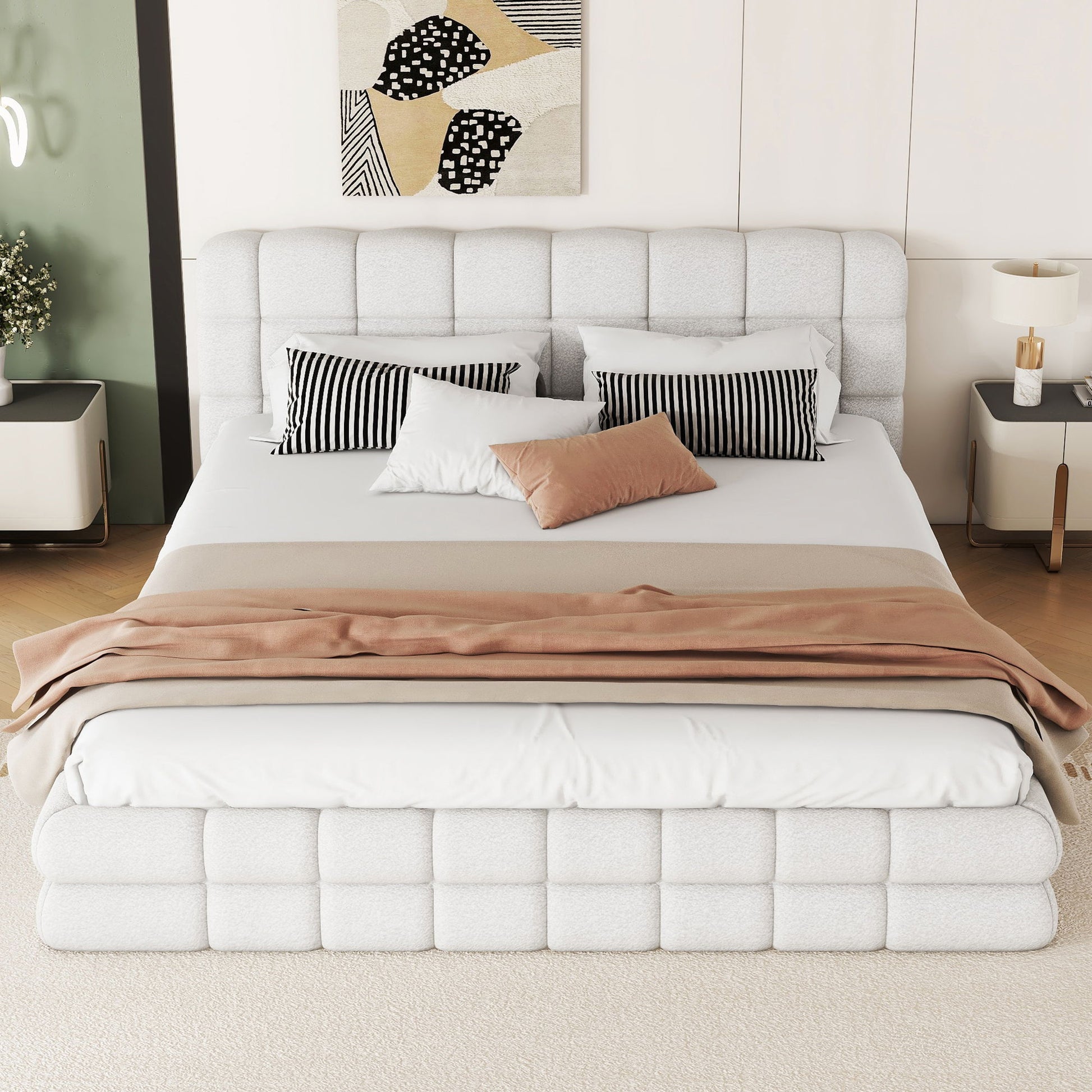 Upholstered Platform Bed With Headboard - The Sleep Loft - Online Mattress Showroom NYC