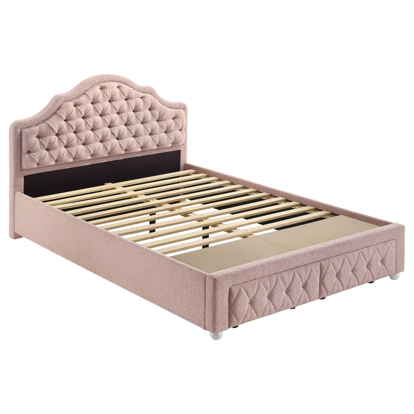 Robinette - Full Bed Upholstered Storage - Pink - The Sleep Loft - Online Mattress Showroom NYC