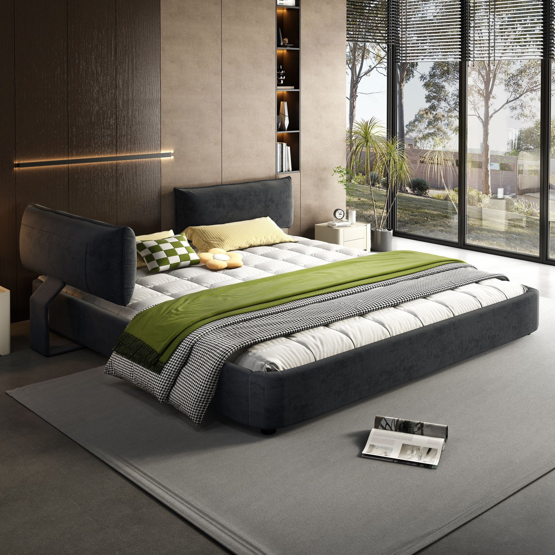 Cloud Bed Frame With Oversized Padded Movable Headboard - The Sleep Loft - Online Mattress Showroom NYC