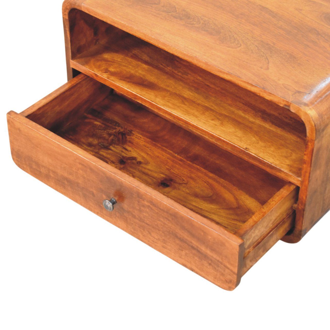 Curved Upper Slot Floating Nightstand - The Sleep Loft - Online Mattress Showroom NYC