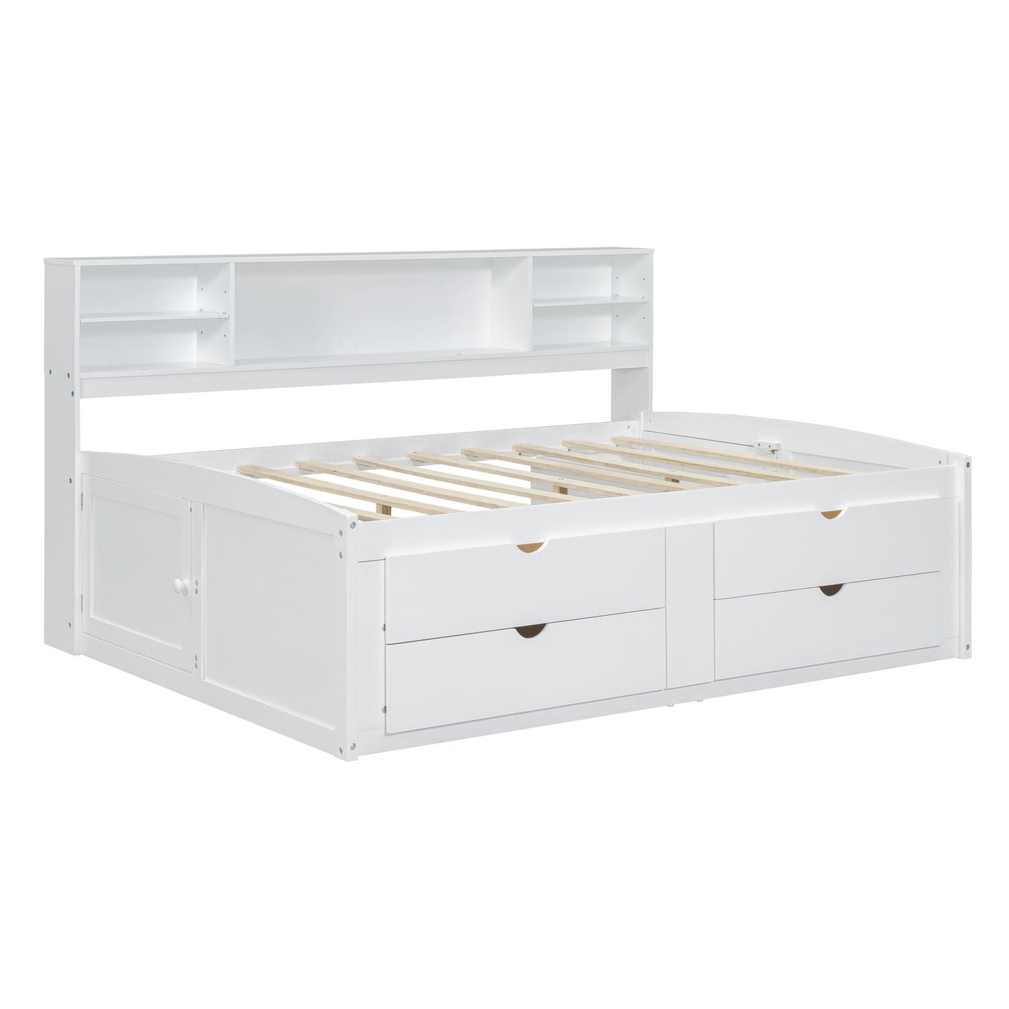 Daybed With 2 Bedside Cabinets, Upper Shelves And 4 Drawers - The Sleep Loft - Online Mattress Showroom NYC