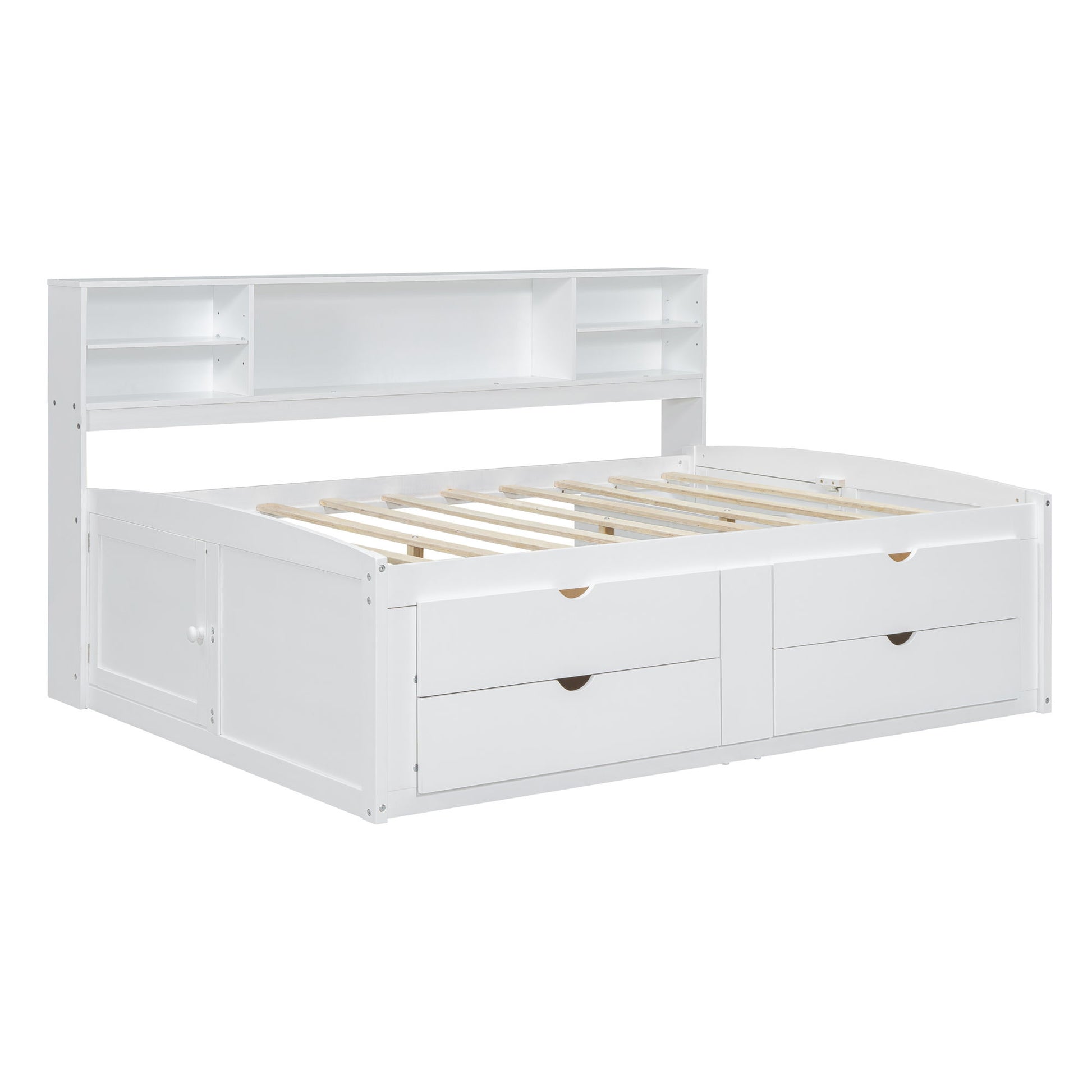 Daybed With 2 Bedside Cabinets, Upper Shelves And 4 Drawers - The Sleep Loft - Online Mattress Showroom NYC