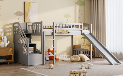 Loft Stairway Bed With 2 Drawers, Convertible Ladder And Slide - The Sleep Loft - Online Mattress Showroom NYC