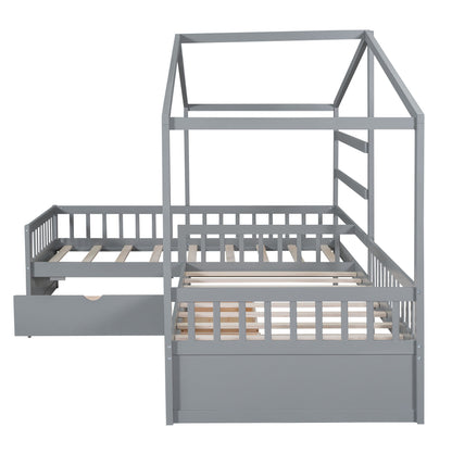 L Shape Platform Bed With 3 Storage Drawers - The Sleep Loft - Online Mattress Showroom NYC