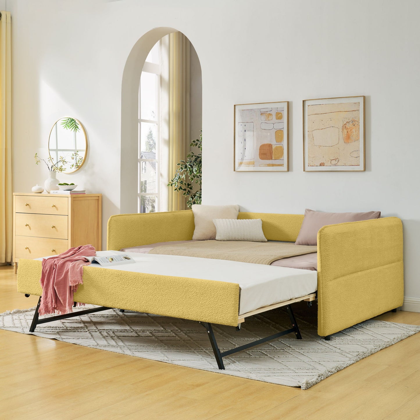 Upholstered Daybed With Pop Up Trundle - The Sleep Loft - Online Mattress Showroom NYC