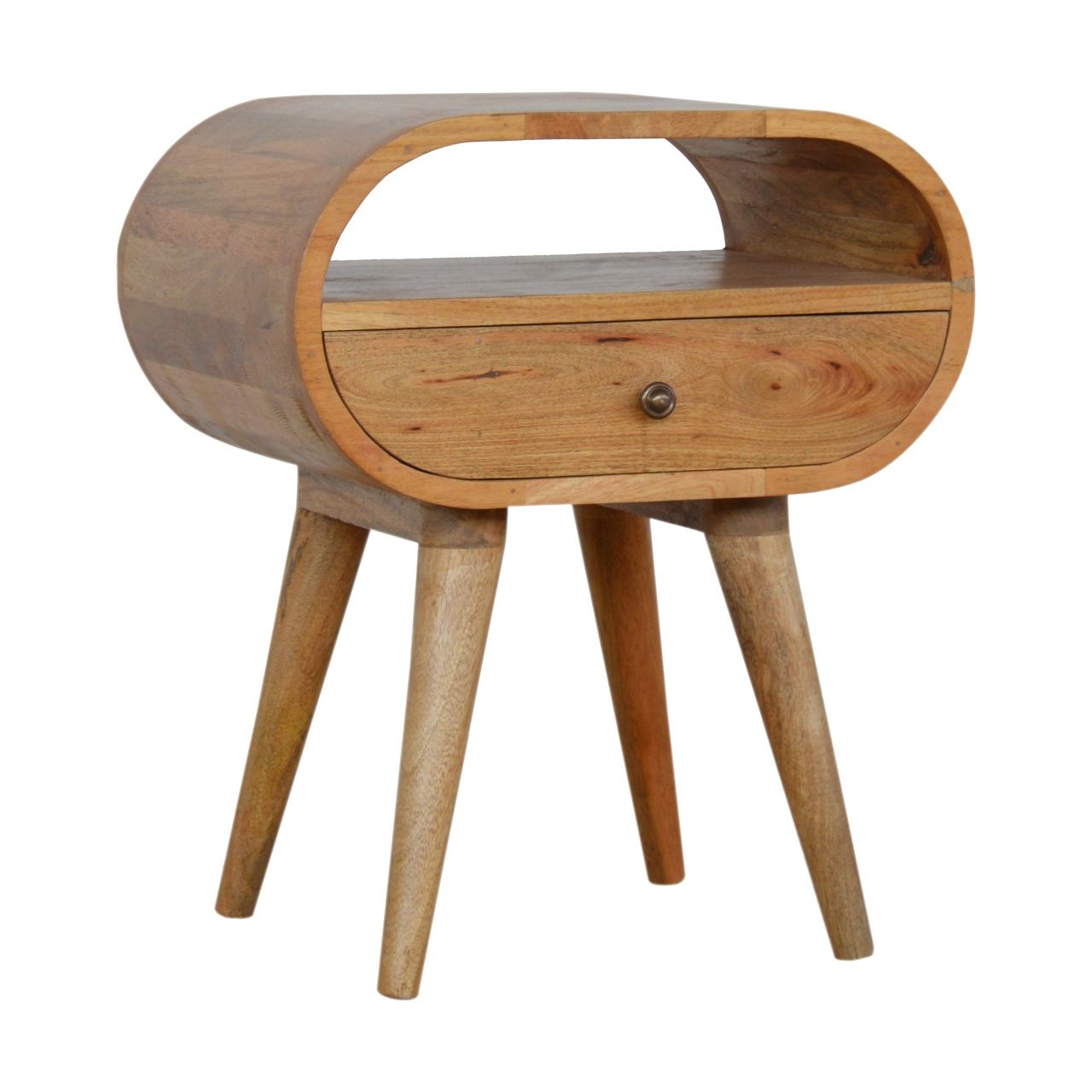 Circular Open Bedside Nightstand - The Sleep Loft - Online Mattress Showroom NYC