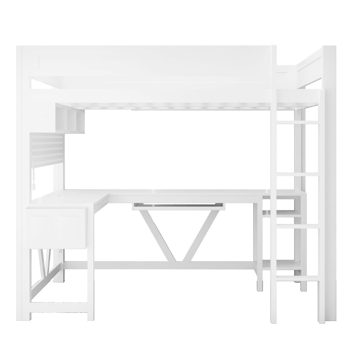 Gaming Loft Bed With Desk, Storage Shelves, LED And Charging Station - The Sleep Loft - Online Mattress Showroom NYC